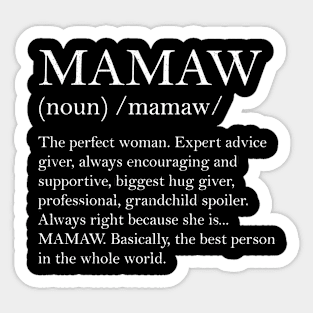 Mamaw Definition Grandma Mother Day Gifts Women Sticker